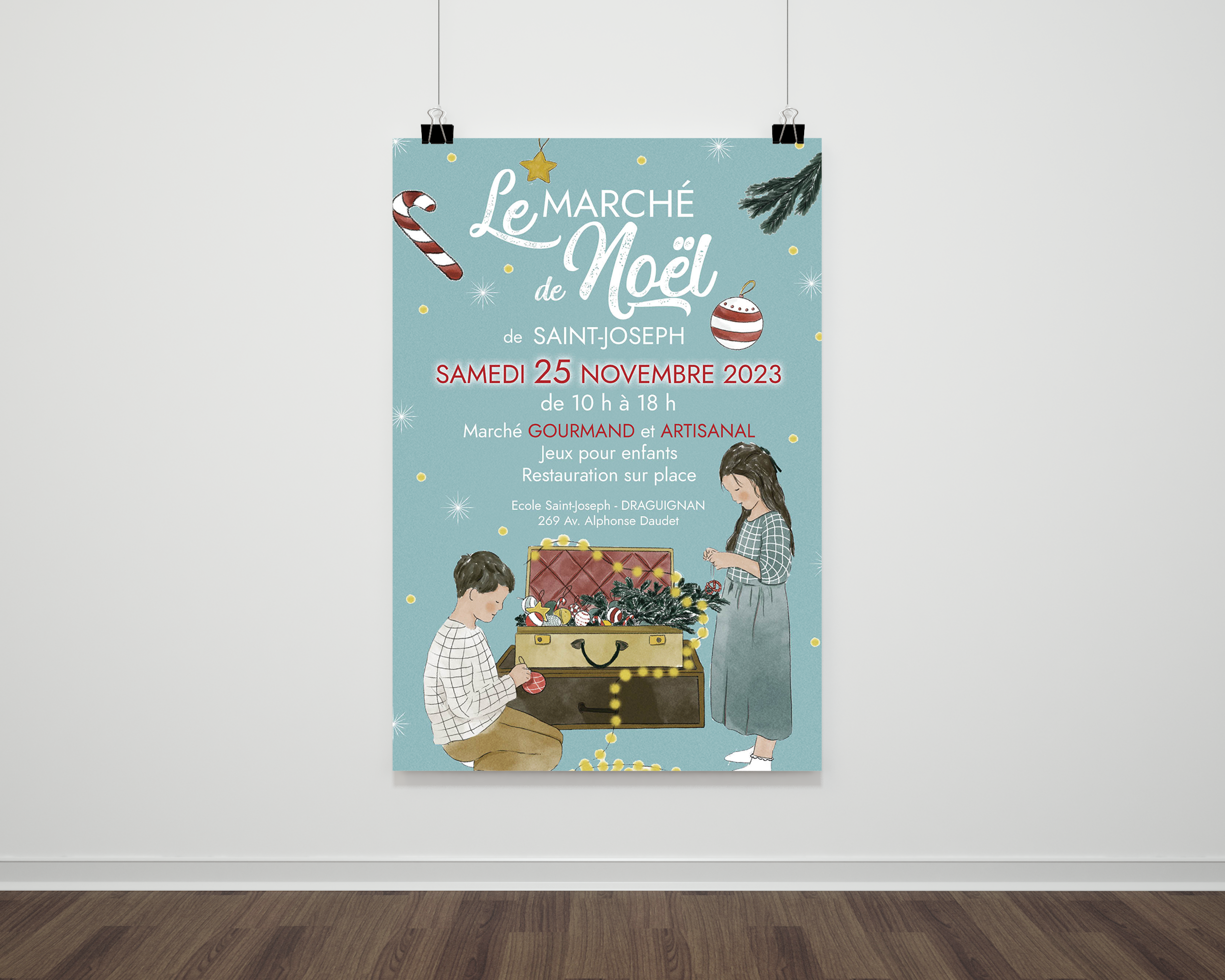 affiche marché de noel